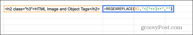 fórmula regexreplace do Google Sheets
