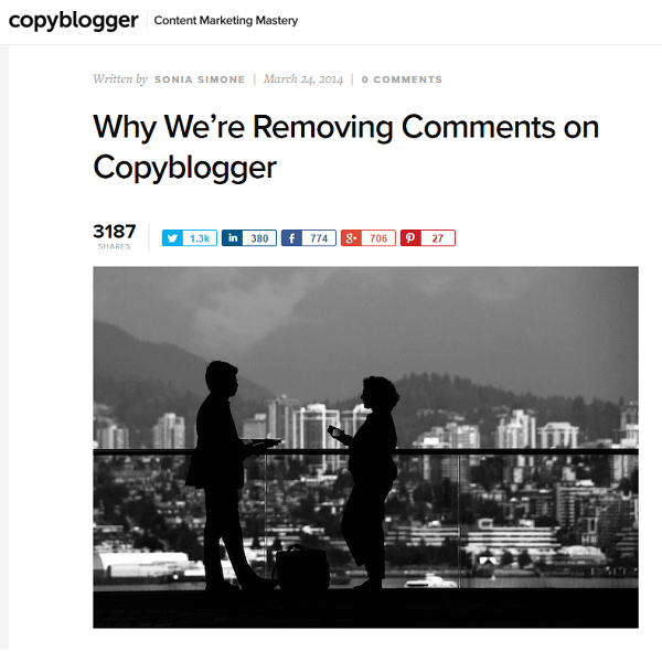 copyblogger removeu comentários