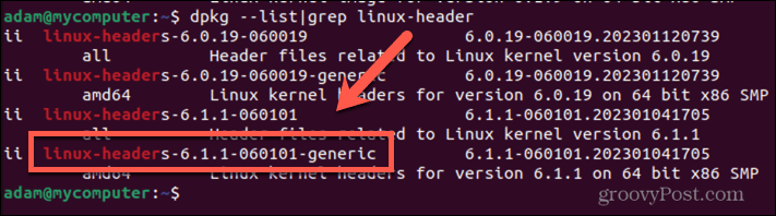 nome do cabeçalho do kernel ubuntu