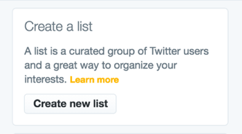 criar lista do twitter