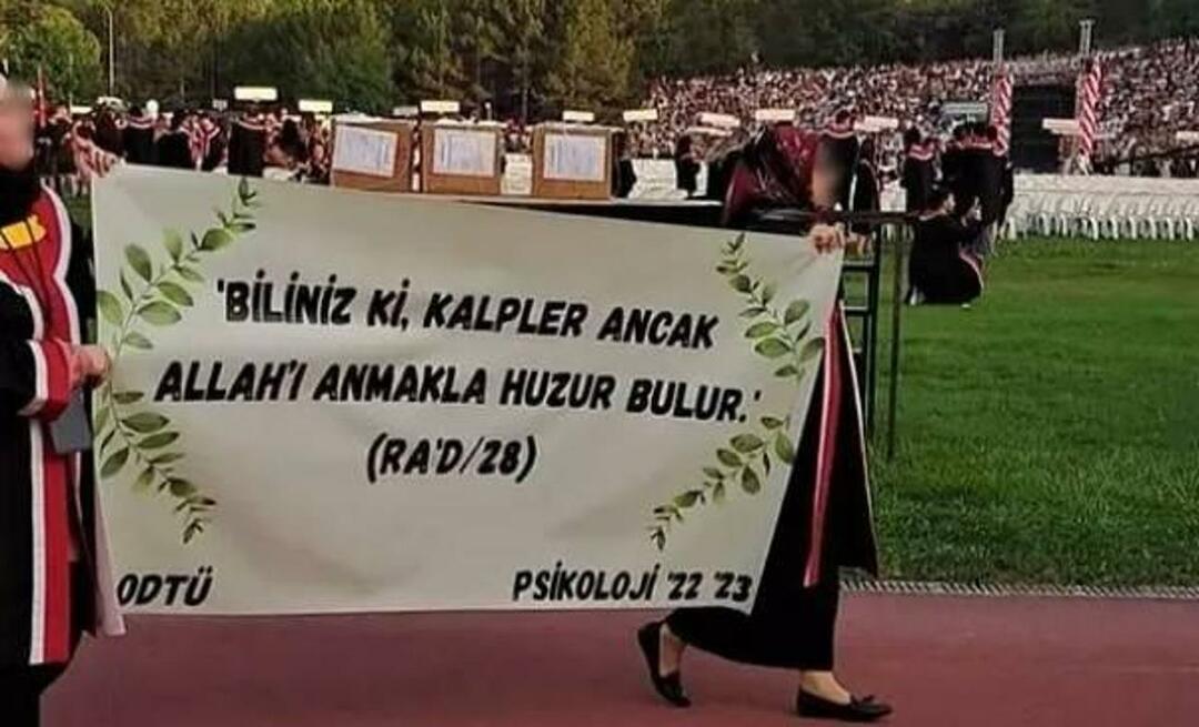 Um movimento que recebeu o apreço dos graduados em psicologia do METU! O banner que abriram na formatura...