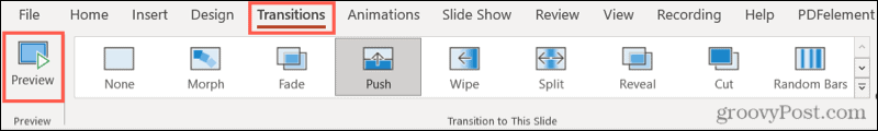 Visualize as transições no PowerPoint