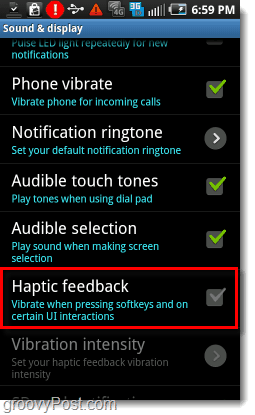 Habilitar ou desabilitar o feedback tátil do Android
