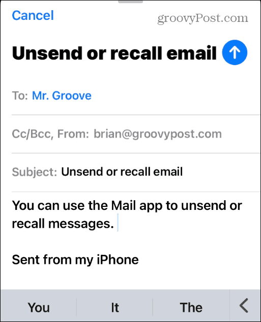 Cancelar envio de e-mail no iPhone ou iPad