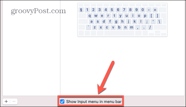 mac mostrar menu de entrada na caixa de seleção da barra de menu