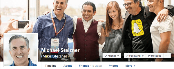 Michael Stelzner se juntou ao Facebook por recomendação de Ann Handley da MarketingProf.