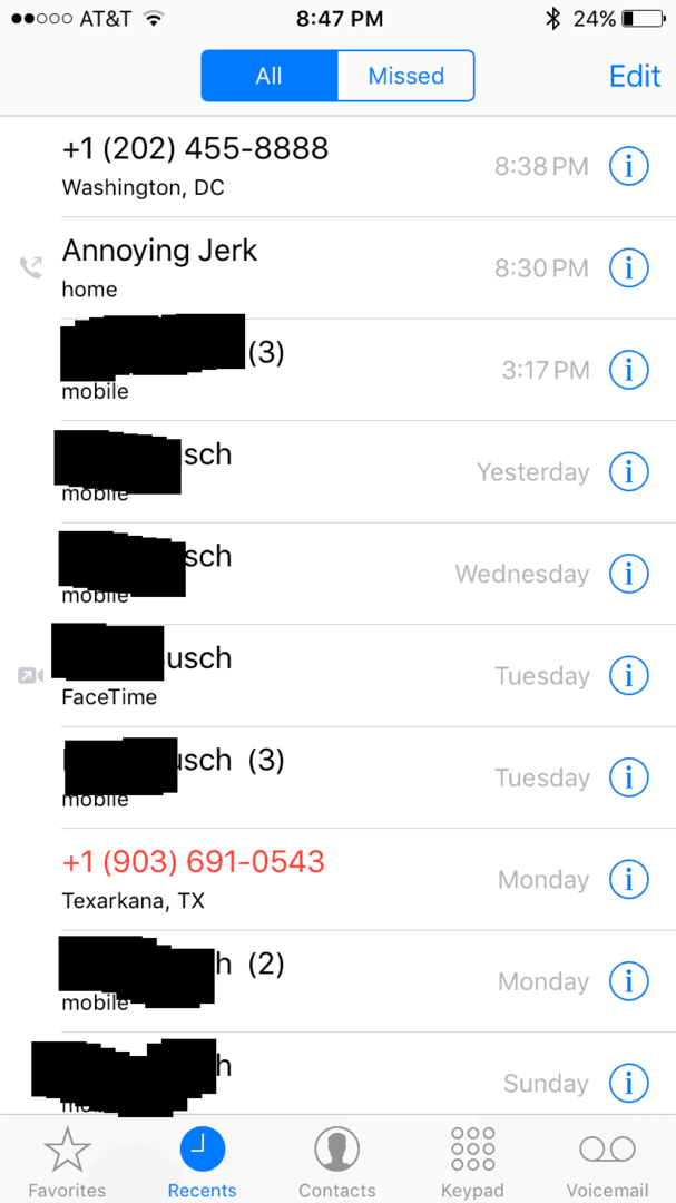 Bloquear chamadas do iPhone 