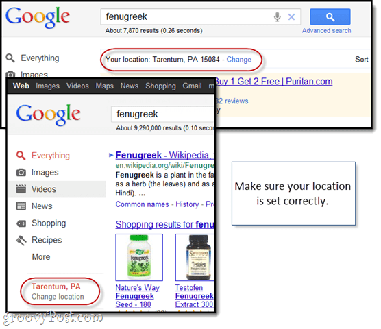 dica de pesquisa do Google Shopping