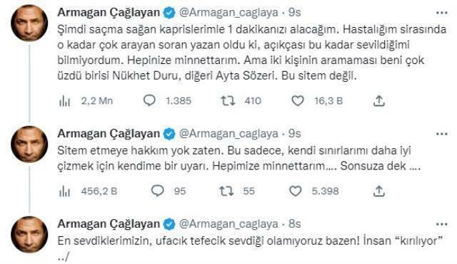 Armağan Çağlayan censurou dois nomes famosos
