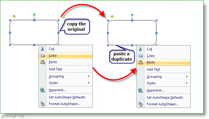 Microsoft Word 2007 Copie o original, cole uma duplicata