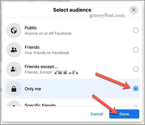 Definir as configurações de público do álbum do Facebook