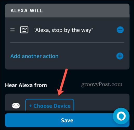 aplicativo Alexa escolha o dispositivo