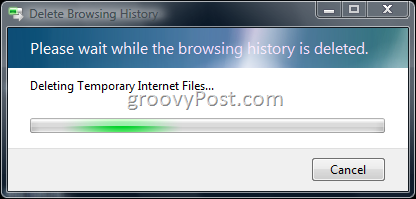 Criar um arquivo em lotes para excluir o histórico do navegador IE7 e os arquivos temporários