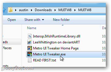 inicie o metro ui tweaker.exe