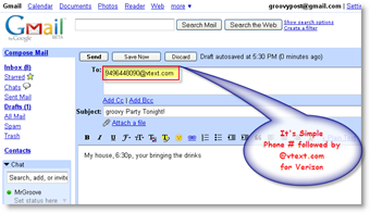 Enviar mensagem txt usando o cliente de email GMAIL