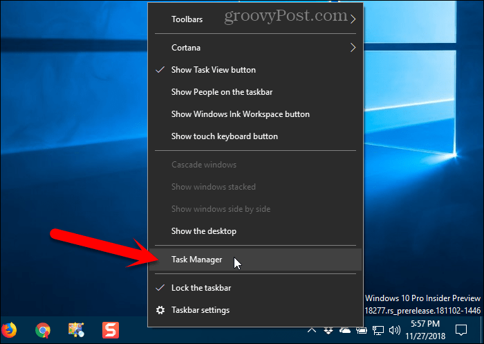 Abra o Gerenciador de tarefas no Windows 10