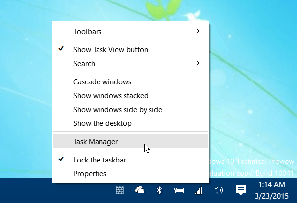 Abra o Gerenciador de tarefas do Windows 10