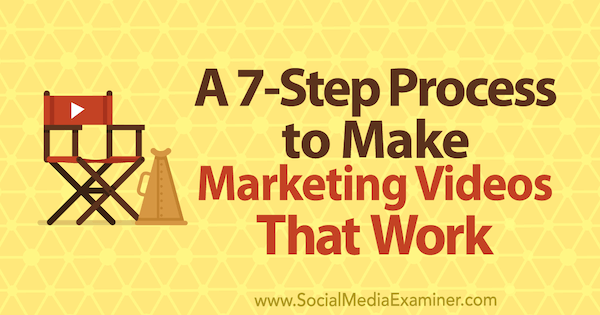 Um processo de 7 etapas para fazer vídeos de marketing que funcionem por Owen Video on Social Media Examiner.