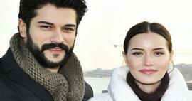 Poses românticas do casal Burak Özçivit e Fahriye Evcen! Houve um incidente nas redes sociais