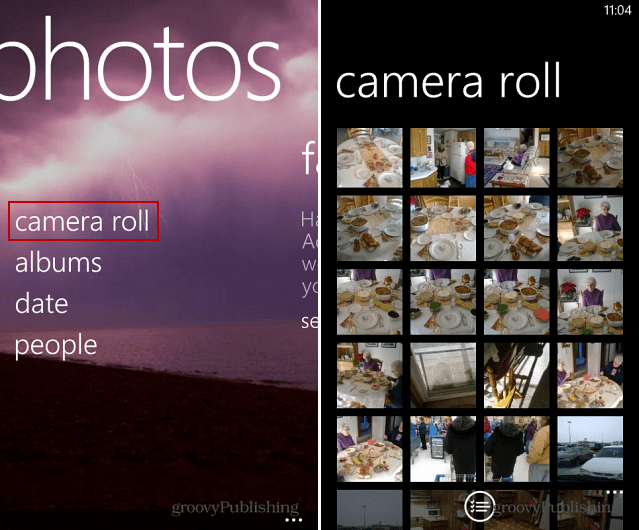 Rolo da câmera Windows Phone 8