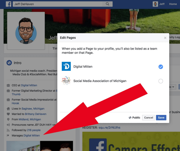 Os administradores de páginas do Facebook agora podem vincular as páginas que gerenciam a seus perfis pessoais.