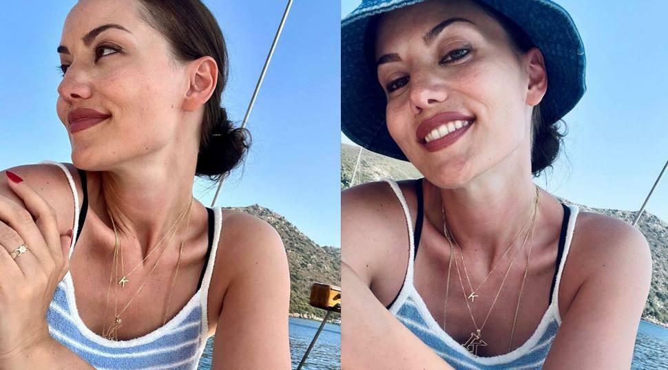 Poses de férias de Fahriye Evcen