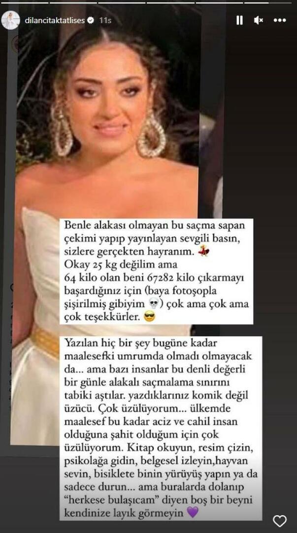 Compartilhamento de mídia social de Dilan Çıtak 