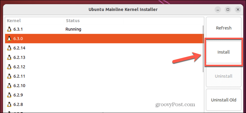 ubuntu instala o kernel na linha principal
