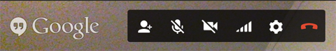 imagem do painel de controle superior do hangouts do google +