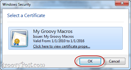 Criar um certificado digital autoassinado no Office 2010