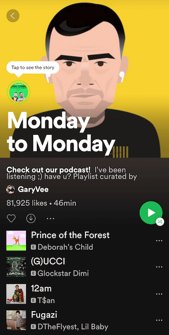 Playlist do Spotify 'Monday to Monday' de GaryVee