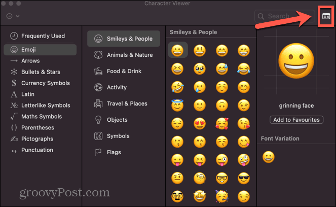 ícone do visualizador de emoji mac