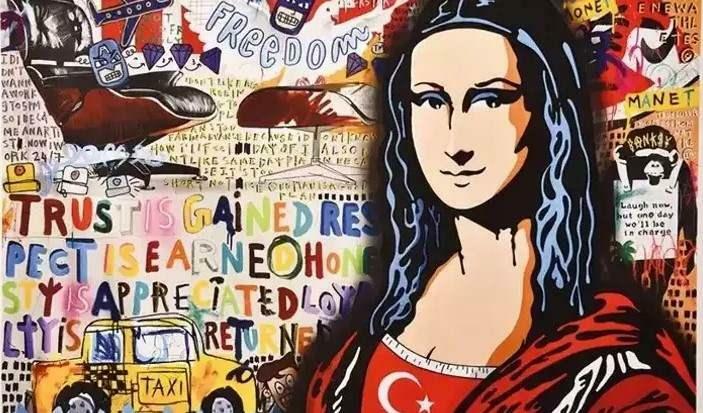 Mona Lisa com bandeira turca