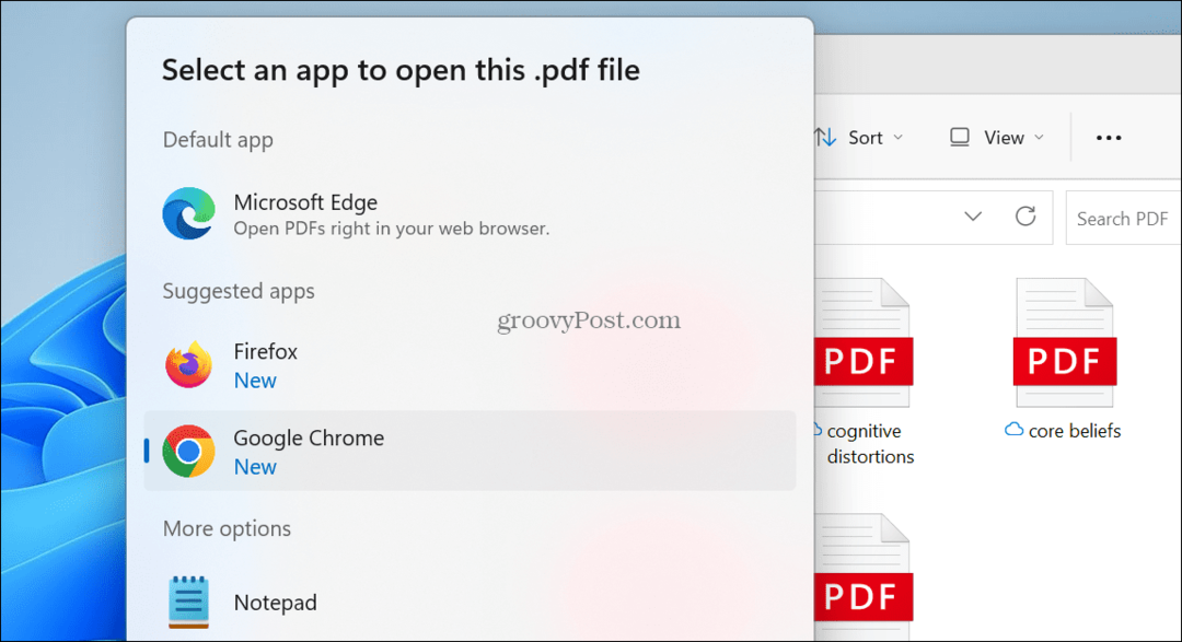Visualizador de PDF padrão no Windows 11