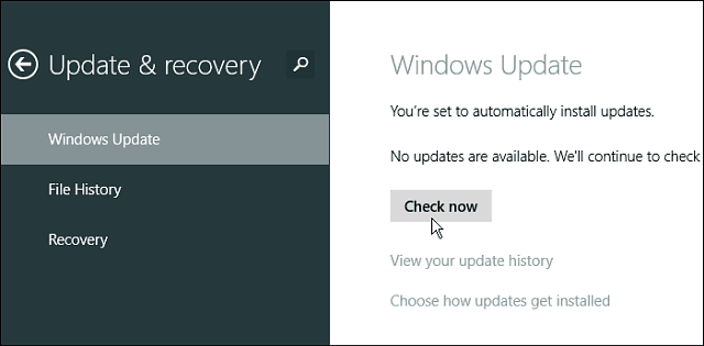 Como gerenciar atualizações no Windows 8.1