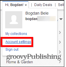 Alterar configurações da conta de senha do eBay