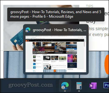 Visualização da barra de tarefas no Windows 11