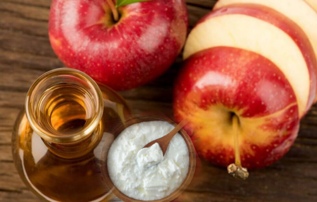 Vinagre de maçã e cura de iogurte