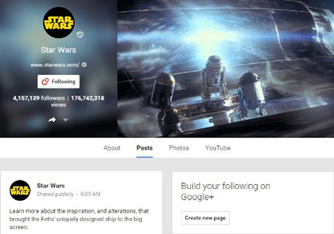 comunidade do google + star wars