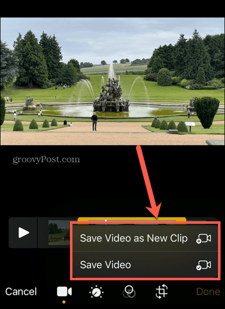 iphone salvar vídeo como novo clipe