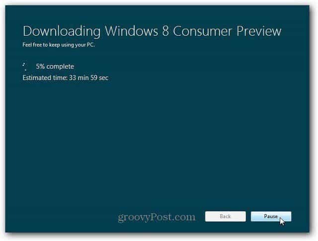 Instalação da atualização do Windows 8 pela Web