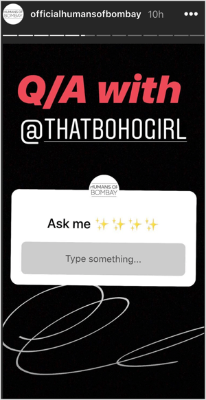 Adesivo de perguntas de histórias do Instagram pedindo perguntas para AMA.