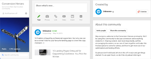 recursos google + community creator