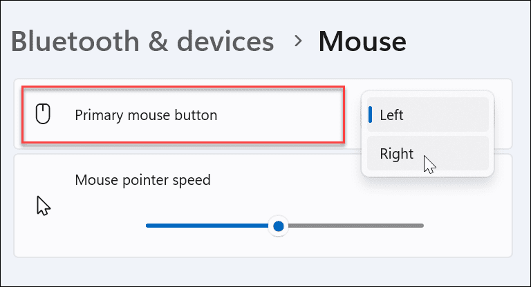 Torne o mouse canhoto no Windows