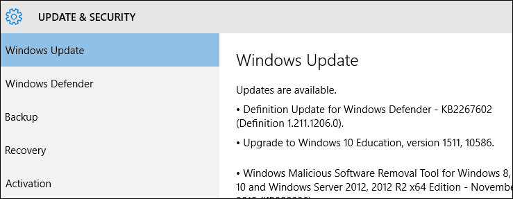 Forçar a atualização do Windows 10 para entregar a atualização de novembro