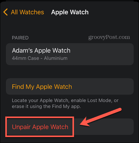 apple watch desemparelhar