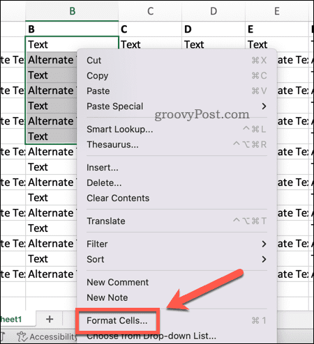 Abrir células de formato no Excel