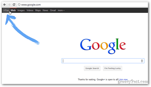 Página inicial do Google Google+ pública