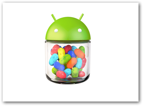 Jelly Bean para Android em dispositivos móveis