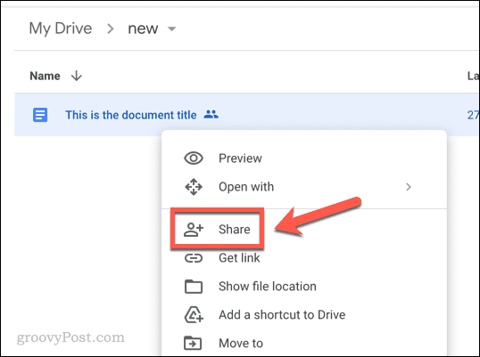 Compartilhar um arquivo do Google Drive